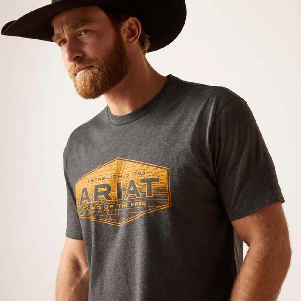 Playera Ariat Quadrangle Charcoal Heather - Image 3