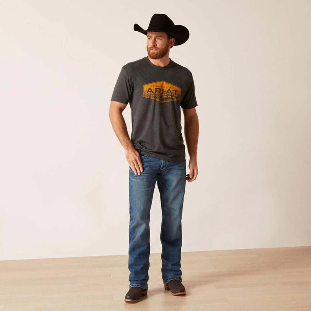 Playera Ariat Quadrangle Charcoal Heather - Image 4